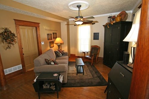Guests enjoy the comfortable seating in the living room